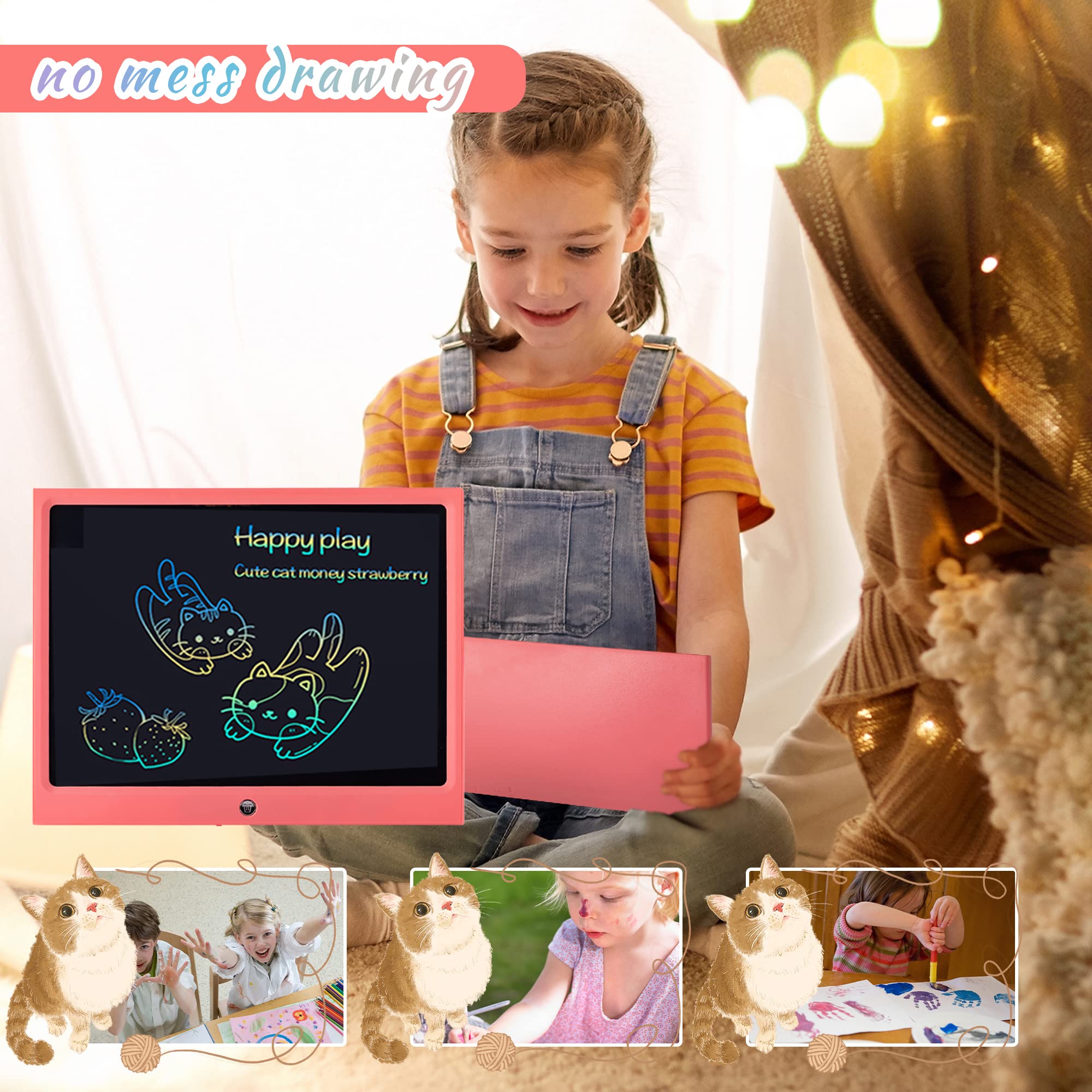 Tavoletta Grafica LCD Scrittura 15 Pollici, Elettronica Tavoletta Grafica Lavagna Portatile da Disegno con Penna per Bambini Progettista Studenti Famiglia Ufficio