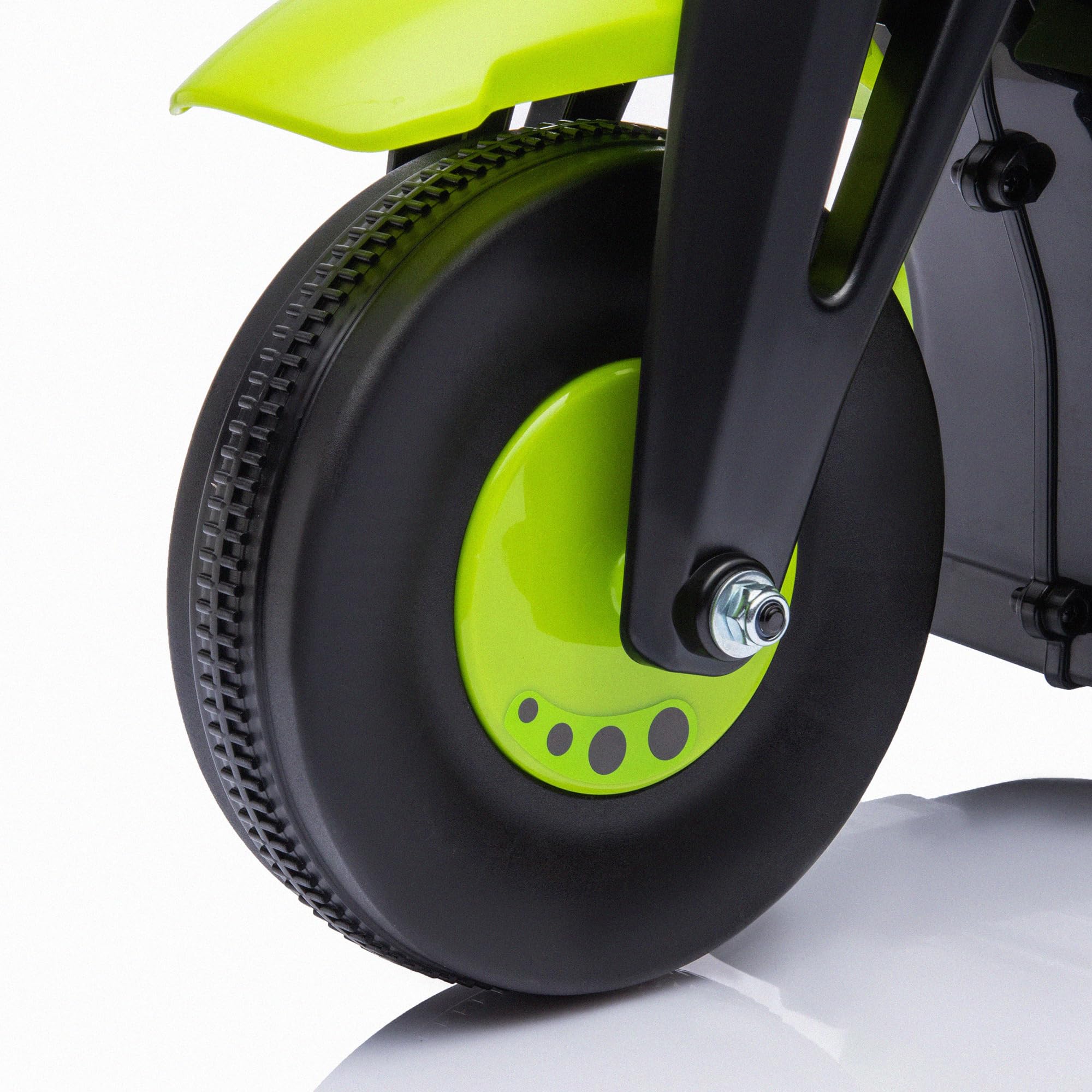 AIYAPLAY Moto Eléctrica para Niños de +2 Años 6V con Burbujas Faros Verde | Moto de Batería para Niños, Música, Velocidad 3 km/h, Carga 30 kg