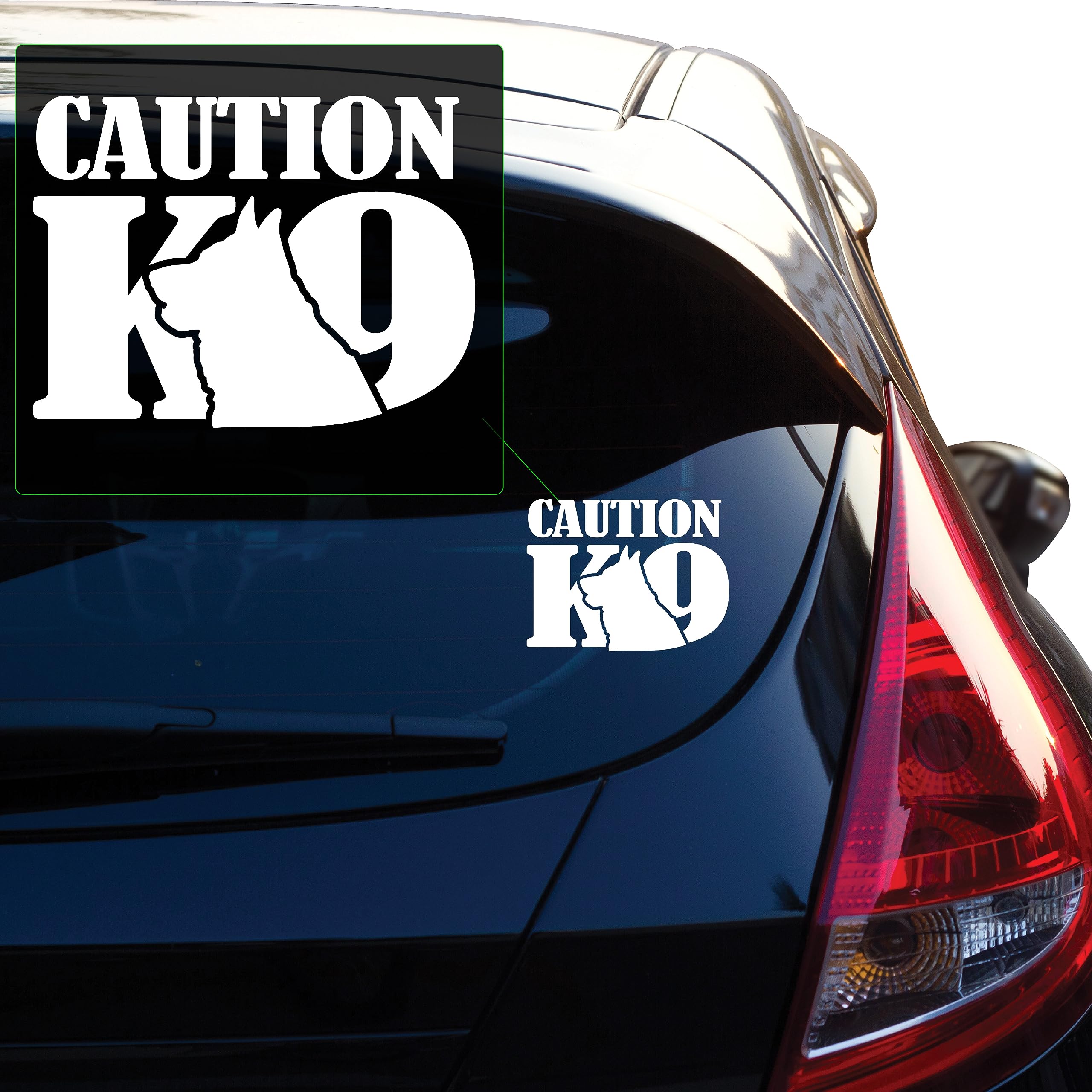 Yoonek GraphicsCaution K9 Vinyl Decal Transfer Tape Designed for Applications on car Windows, laptops, and Various Surfaces. No Background. F0432Black3" x 4"