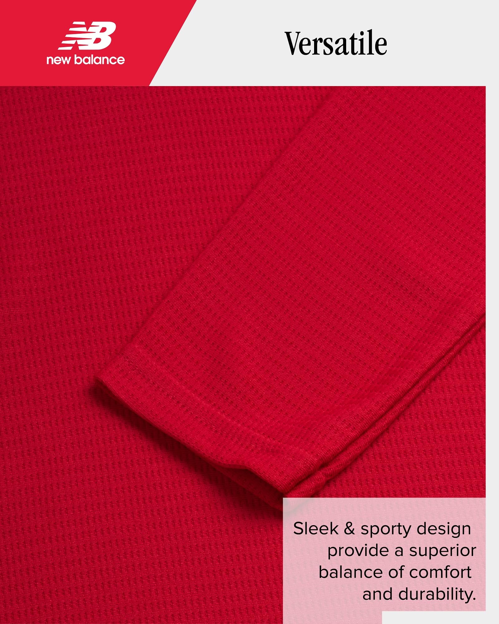 New Balance Camiseta térmica de punto gofre de manga larga para niño (talla 8-20)