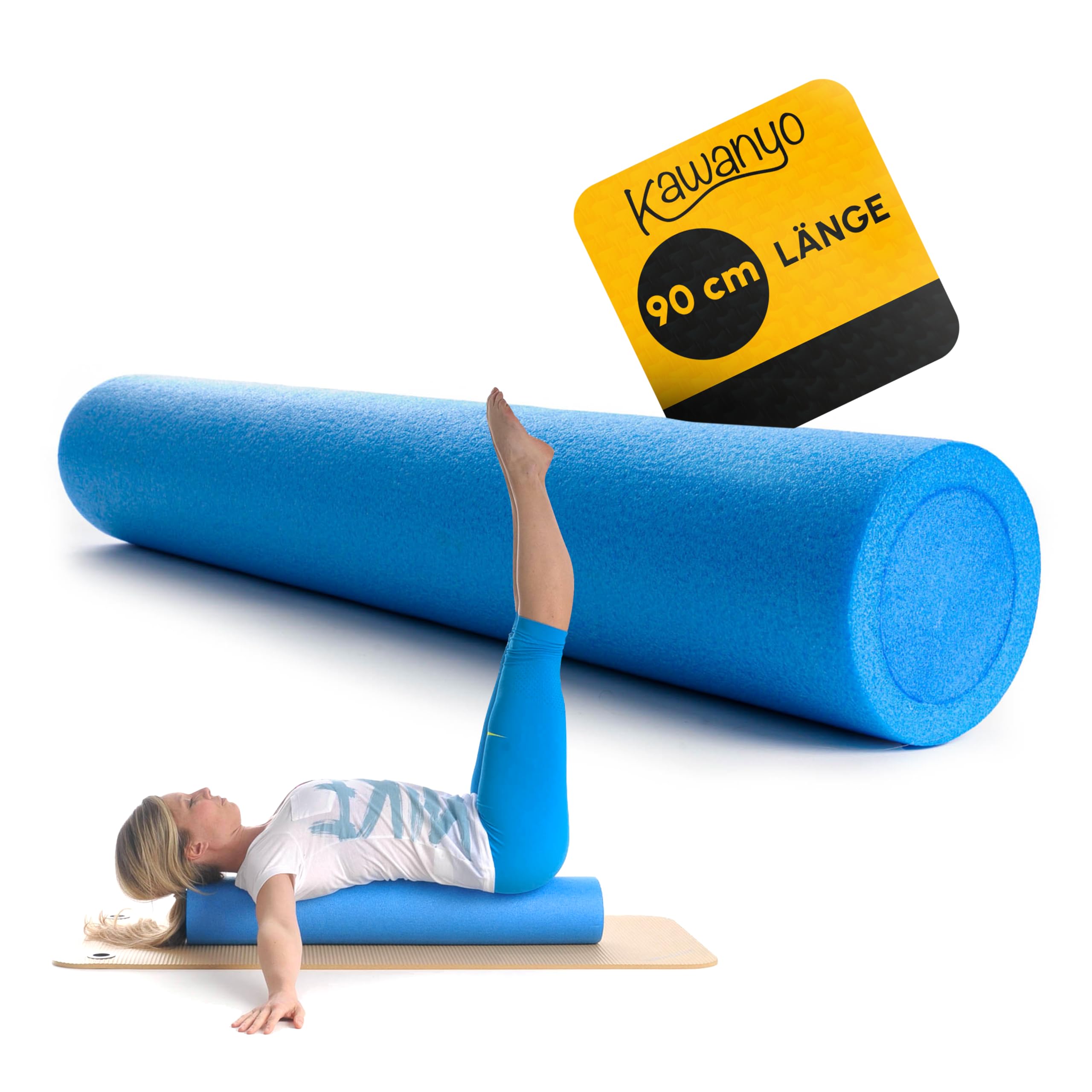Pilates Rolle für Stabilitäts- & Balanceübungen – Übungshilfe zum Pilatestraining – Yoga Rolle aus Hartschaum für Yoga, Pilates, Fitness, Gymnastik, Reha & Therapie
