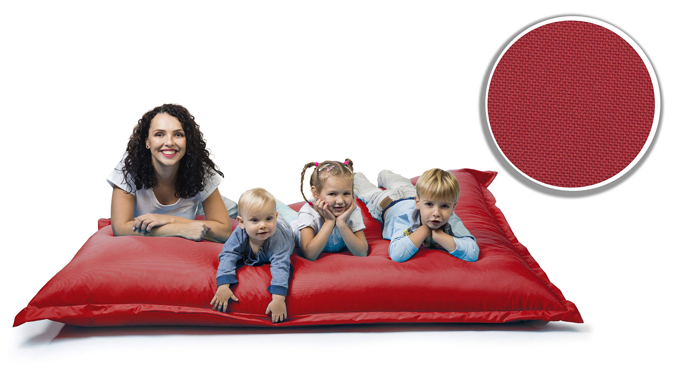 sunnypillow Pouf Poire rectangulaire 180 x 145cm avec Billes de polystyrène intérieure extérieur Fauteuil poir avec Rembourrage Perles EPS Housse Amovible