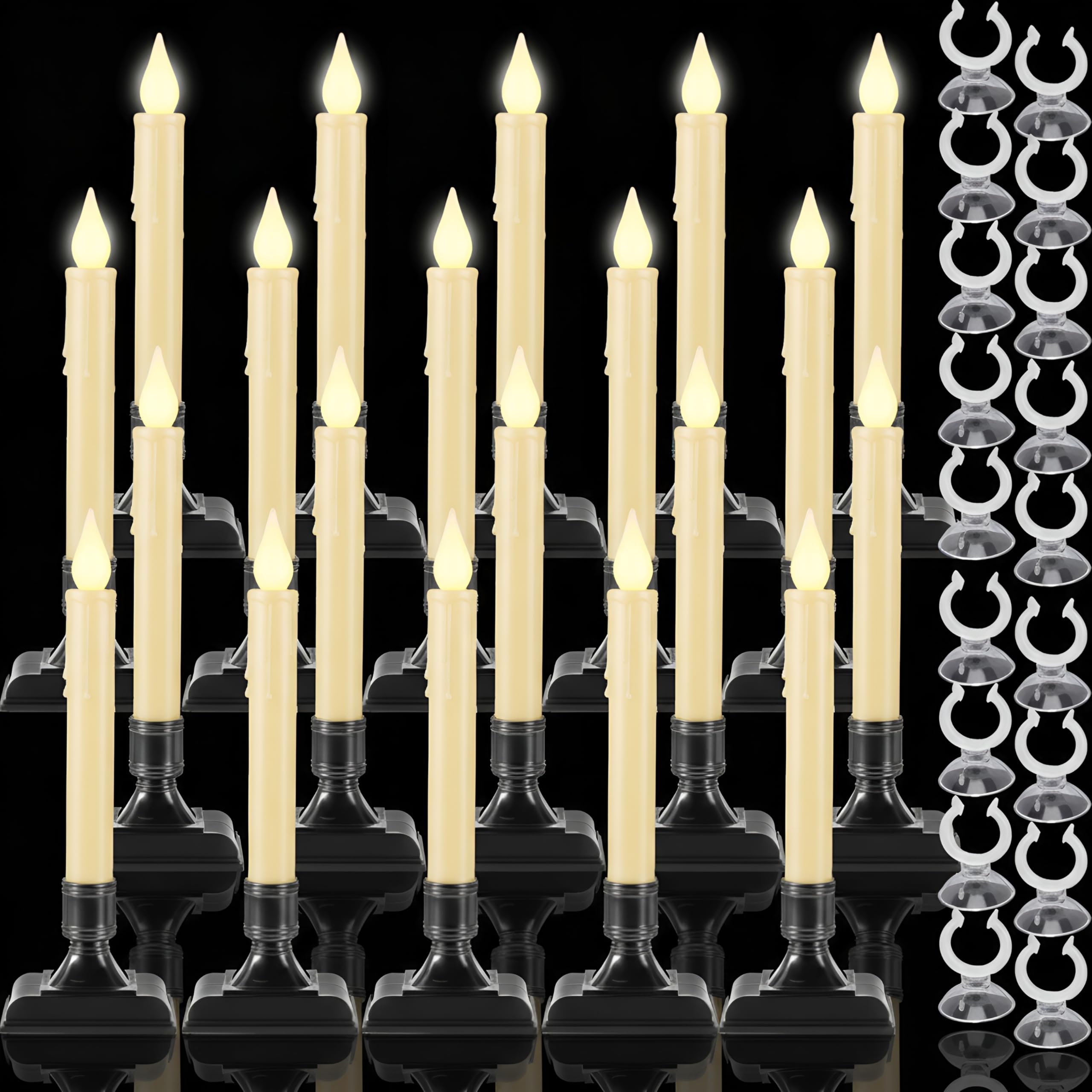 Velas de ventana LED sin llama Yungyan pack de 12 para Navidad 8