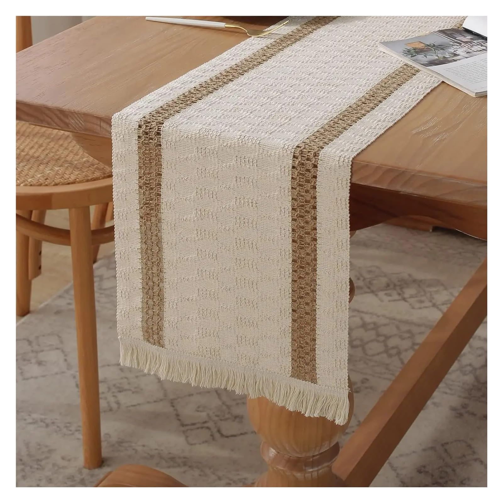 Table Runner Table Runner Handmade with Tassels for Dining Bedroom Decor(30*180cm)