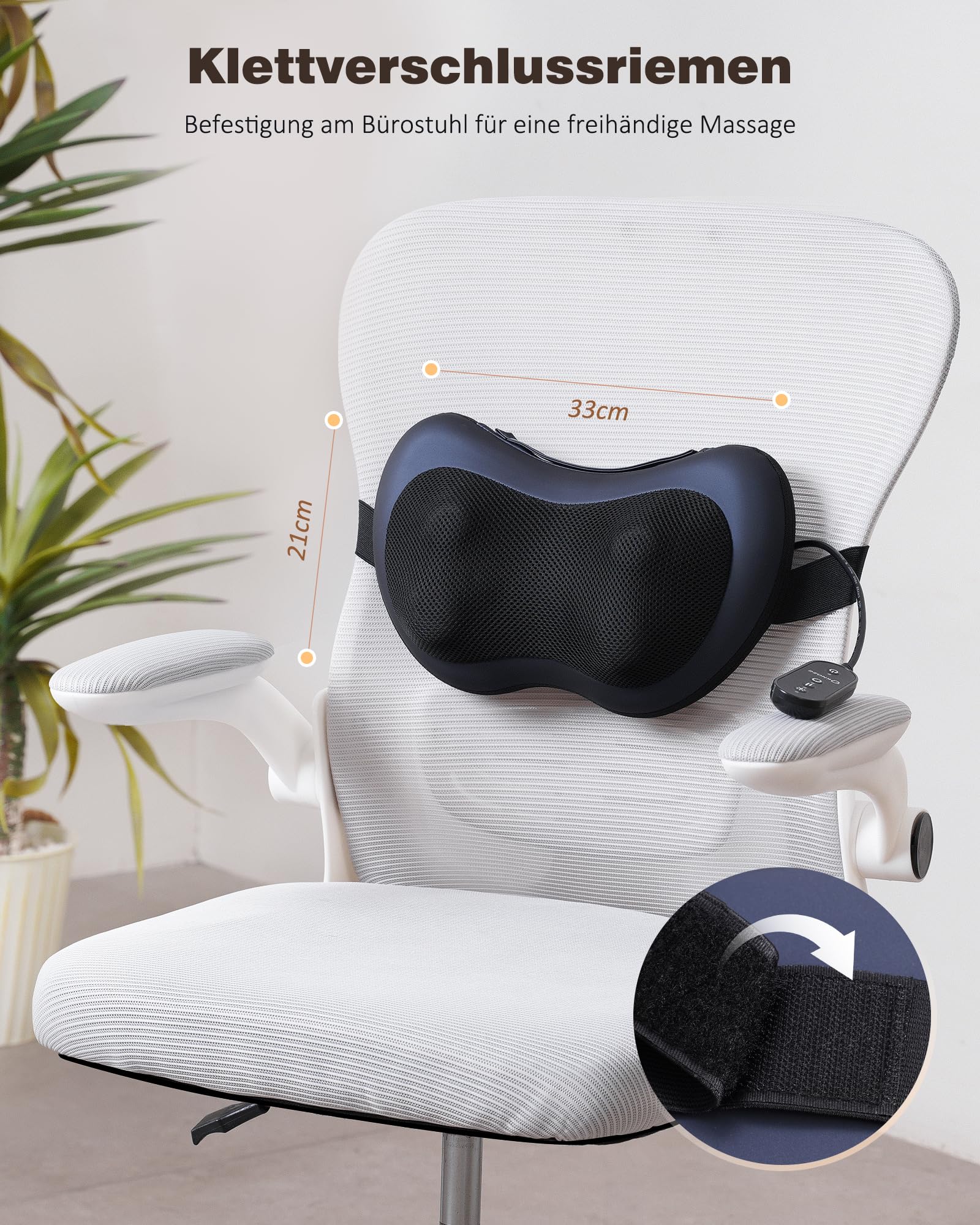 KNQZE Massaggiatore per collo con funzione di calore, massaggiatore Shiatsu con testine massaggianti rotanti 3D, cuscino massaggiante per collo, spalle e schiena, massaggiatore per la schiena, per