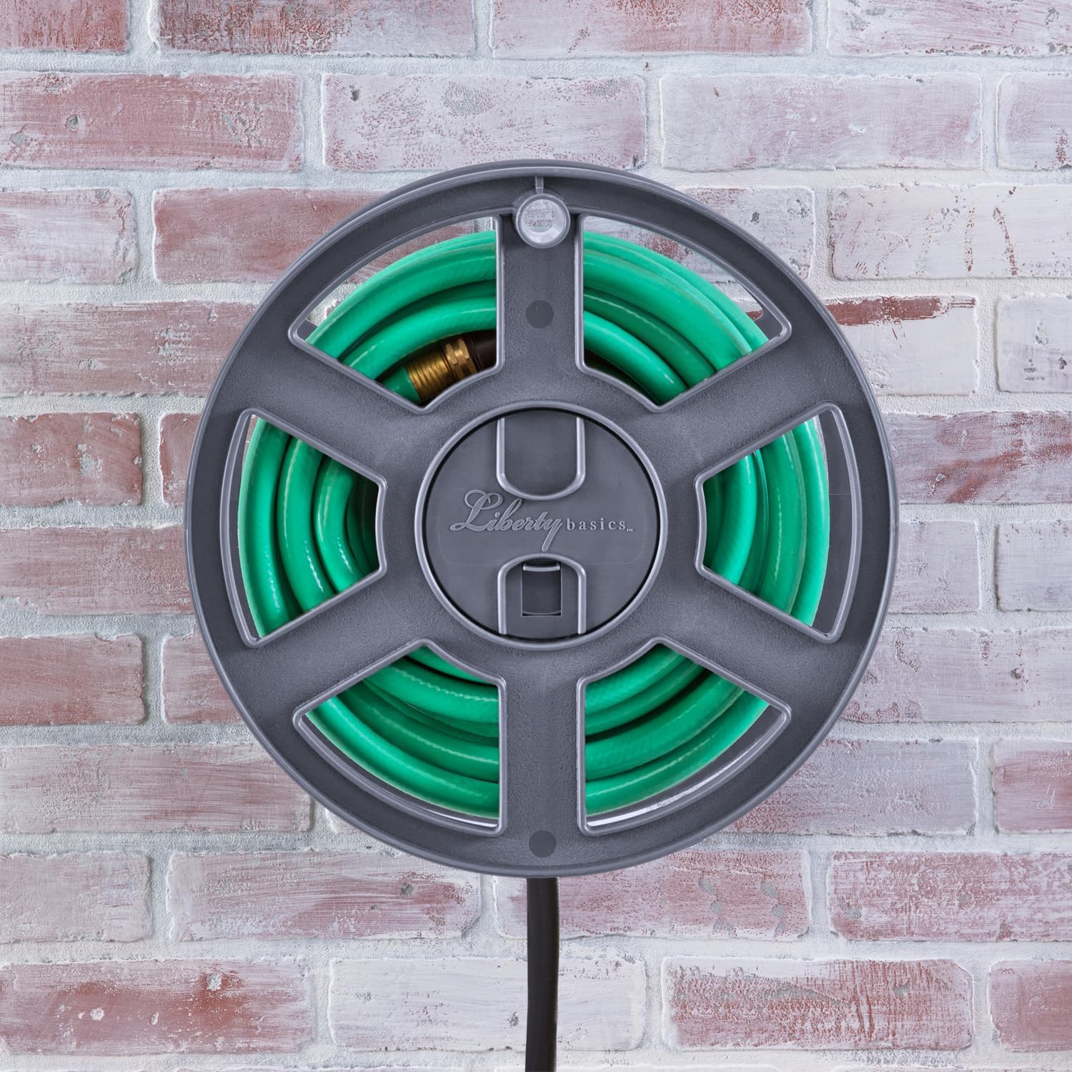Liberty Garden Products Basics 510 Wall Mount Hose Reel, Gray Side Reel