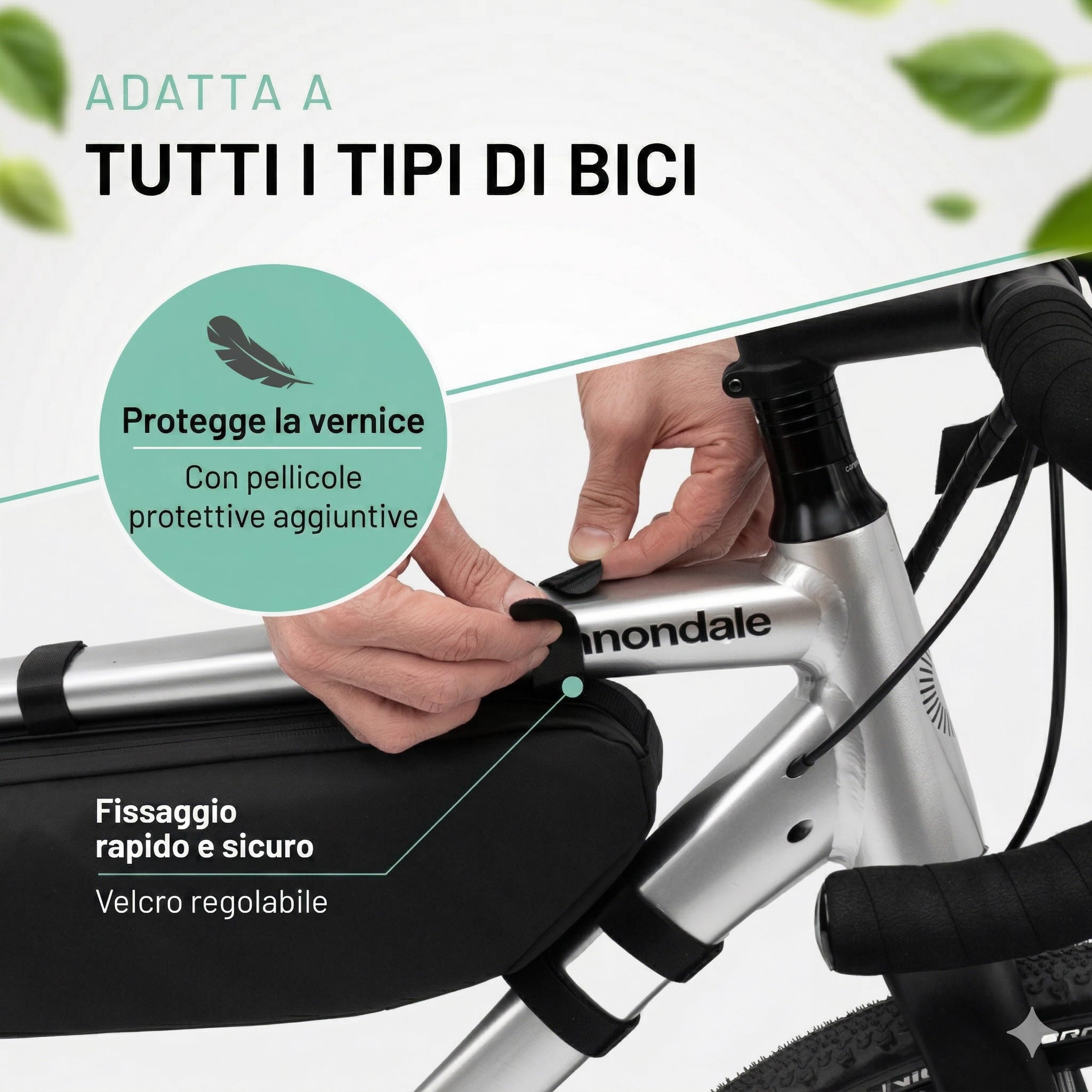 BIKEPACK Borsa per bicicletta – Borsa ideale per bicicletta da corsa e mountain bike – Borsa piccola per tubo superiore perfetta come borse da bicicletta, BP002