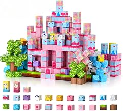 PINKCAT Bloques Construcción Magnéticos 200 Piezas, Construcciones Magneticas Niños Bloques Magnéticos, Juguetes Magnéticos Construcción para Niños y Niñas de 3+ Años