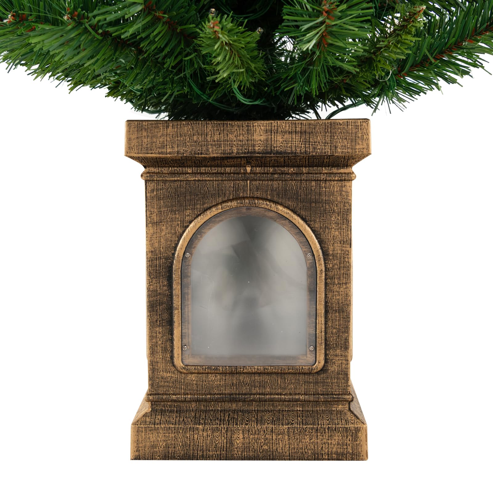 LIFEZEAL 1,2M Sapin de Noël Artificiel, Arbre Artificiel avec 100 LEDs, 3 Modes d'Éclairage, Sapin Illuminé avec 160 Branches en PVC, pour Magasin, Bureau, Chambre (Vert, 18,5 x 18,5 x 120CM)