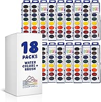 Vista 13 de Color Swell Acuarelas de 8 colores a granel con pinceles de madera - 4 paquetes