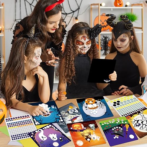 Miniatura 7 de Calcomanía de punto de Navidad para niños, 12 imágenes temáticas de Navidad, calcomanías fáciles de poner, regalos de calcetines, kits de