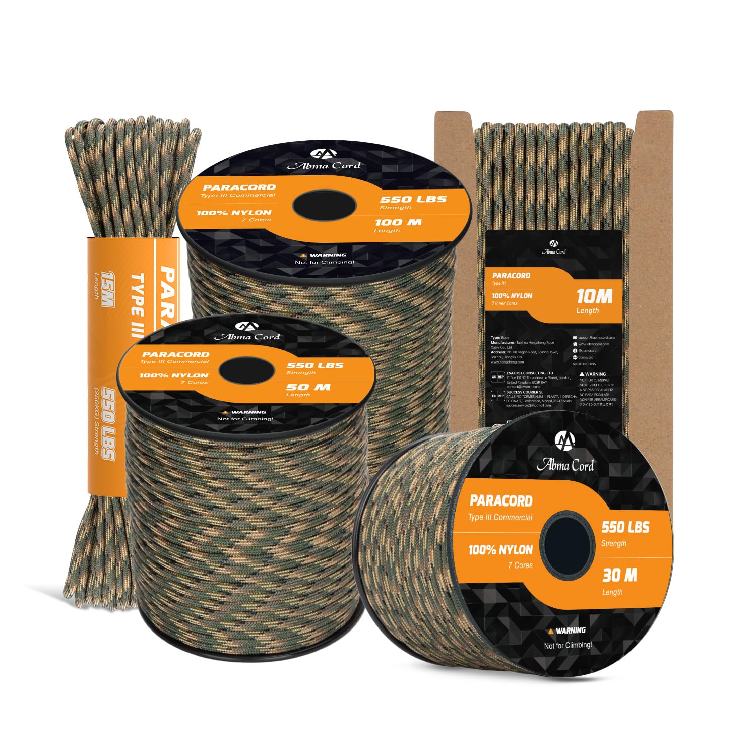 Abma Cord Paracord 550 4mm 10m Nylon Rope Type III 7 Strands Cord — image 1