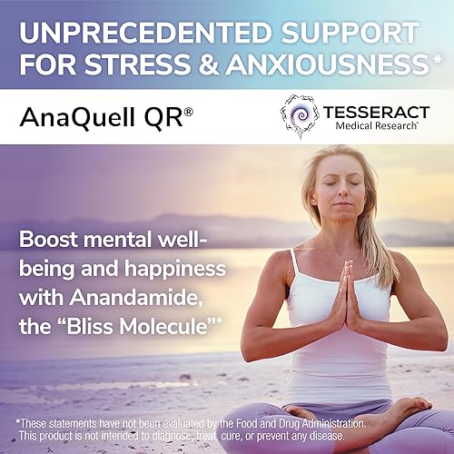 Miniatura 2 de Tesseract Medical Research AnaQuell QR, suplemento para aliviar el estrés y el estado de ánimo, liberación rápida L citrulina y anandamida, ayuda a