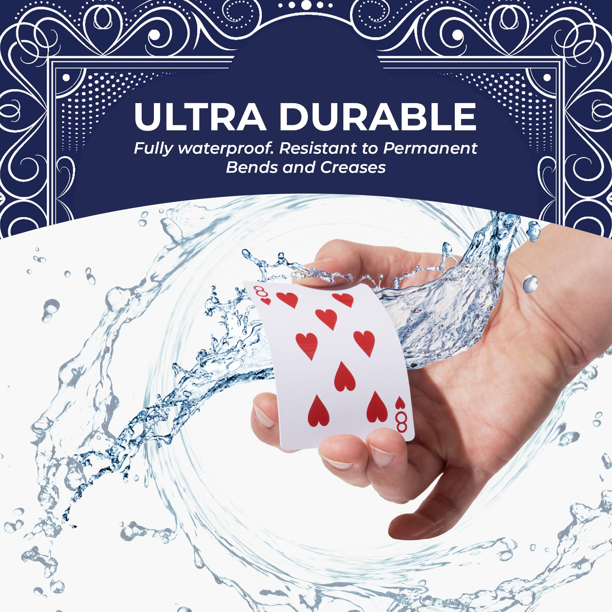 Baraja Pesada Ideal para Exteriores | Baraja Impermeable Resistente al Viento | Cartas de póquer protegidas con plástico Grueso (Uno Azul, Uno Rojo)
