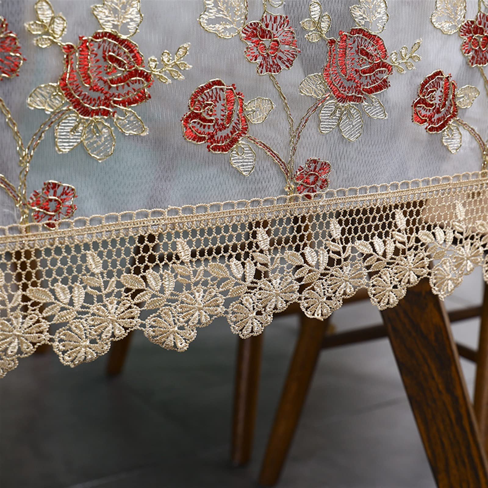 刺繍入りカットワ−クレ−スのロングテーブルクロスビンテージハンドメイド 刺繍入りカットワ−クレ−スのロングテーブルクロスビンテージ