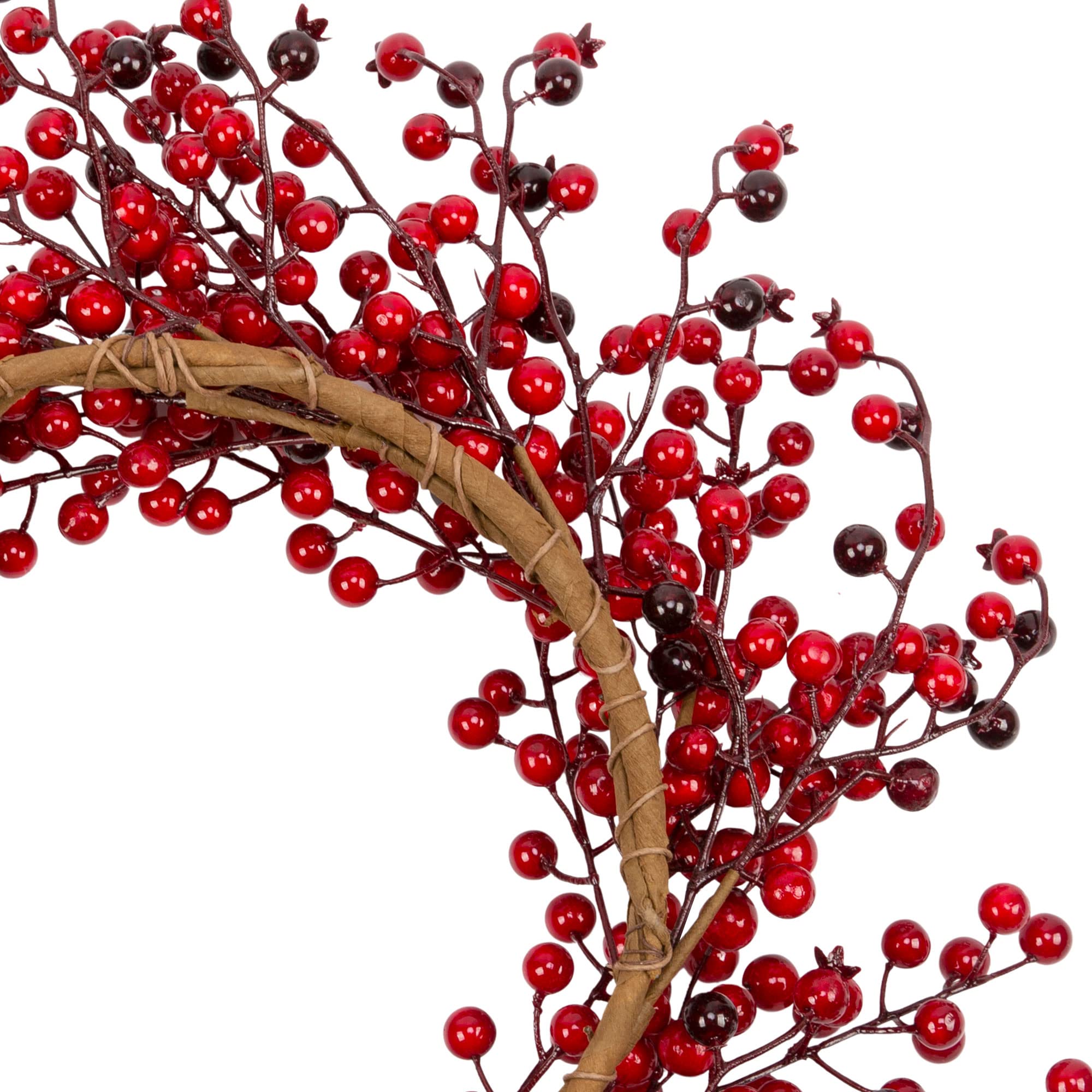 VGIA 18 Inch Christmas Wreath for Front Door Red Berry Wreath Winter Wreath with Red Berry Branches Artificial Door Wreath for Christmas Farmhouse Wall Window Decorations