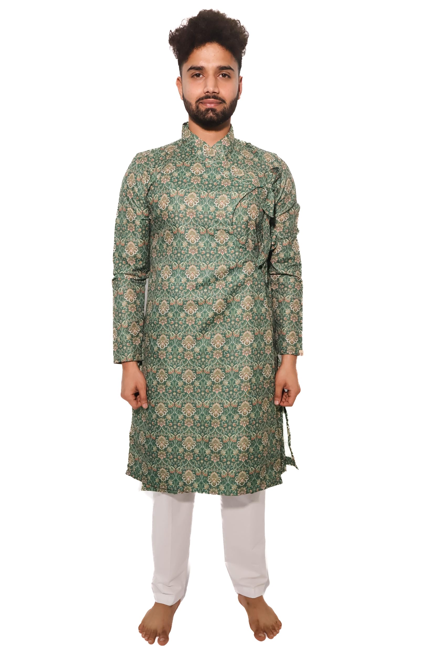 Men’s Printed Bagalbandi Kurta | Angrakha Style Ethnic Wear | Floral Design | Full Sleeve Traditional Kurta for Festive & Casual Wear-picture-41
