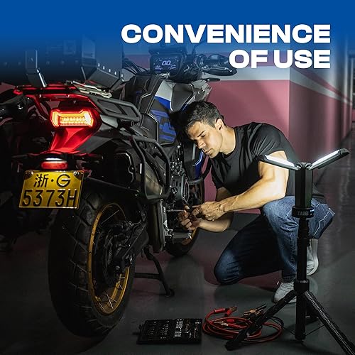 Miniatura 7 de Luces de campamento recargables de 10000 mAh con soporte de 6.5 pies de altura máxima, luz de trabajo inalámbrica con 4 lámparas LED, 2200 lúmenes