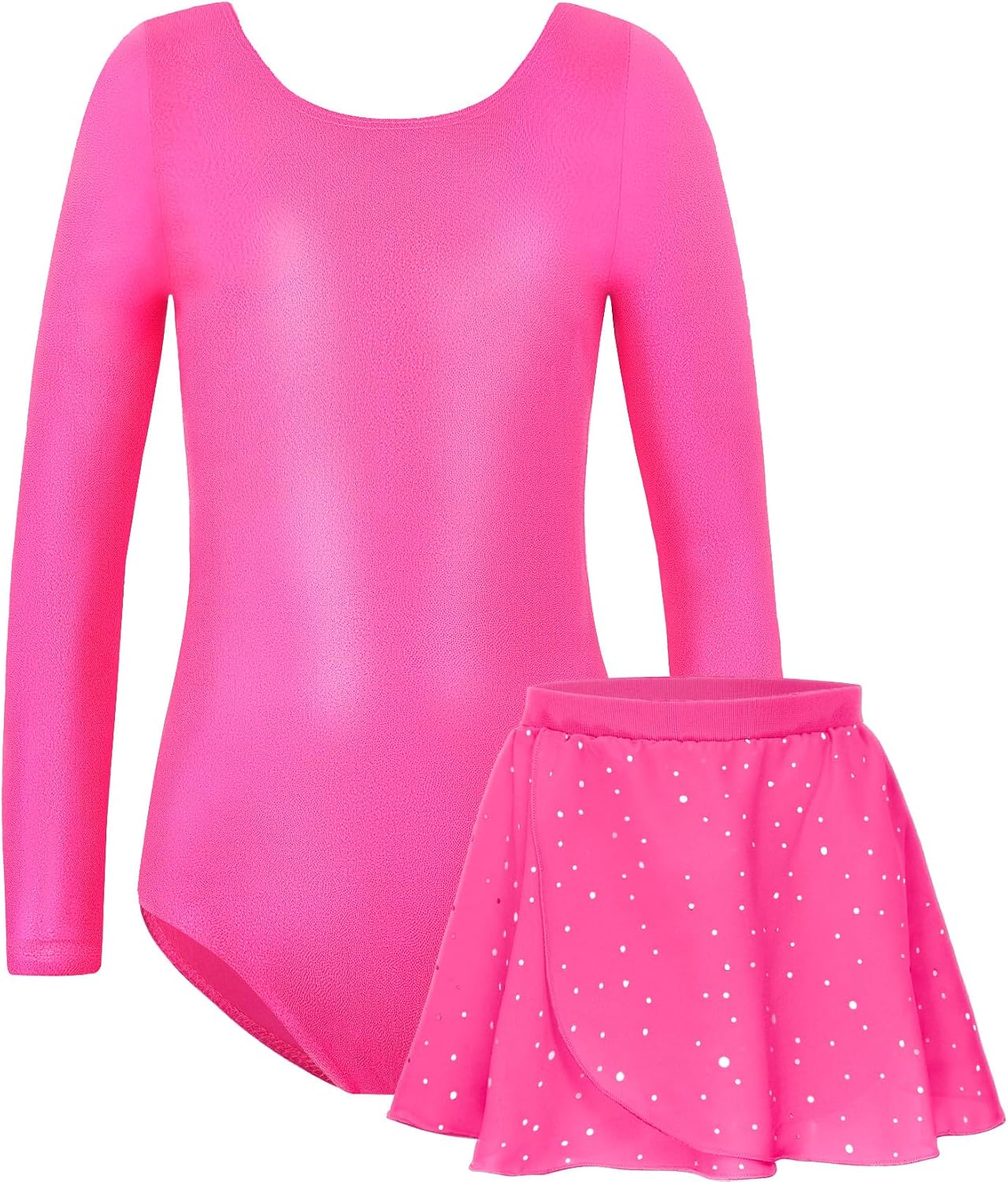 Gymnastics Leotards for Girls Long Sleeve Toddler Leotard Tumbling Outfit with Removable Skirt 2-12 Years Old