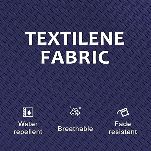 Miniatura 7 de PURPLE LEAF Juego de tumbonas para patio, 2 piezas, textileno, sillas de piscina con ruedas, silla para tomar el sol para exteriores, playa, patio,