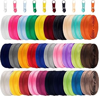 Hoteam 90 Yards 30 Pcs Sewing Zippers Bulk, 30 Colors #5 Nylon Coil Zipp...