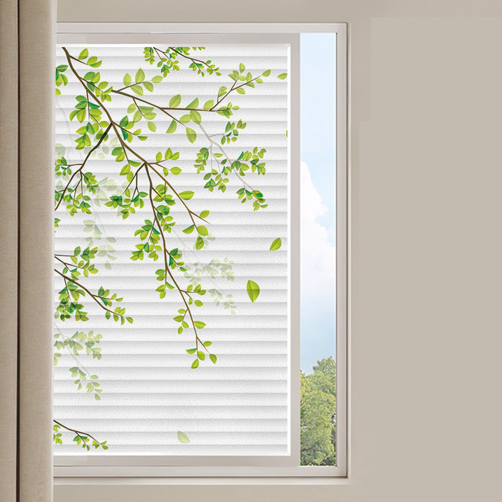 JFGCTYHXY Window film, Self Adhesive,for Bathroom Kitchen Rental Apartment, Window Cover Anti-Uv(200x50cm)
