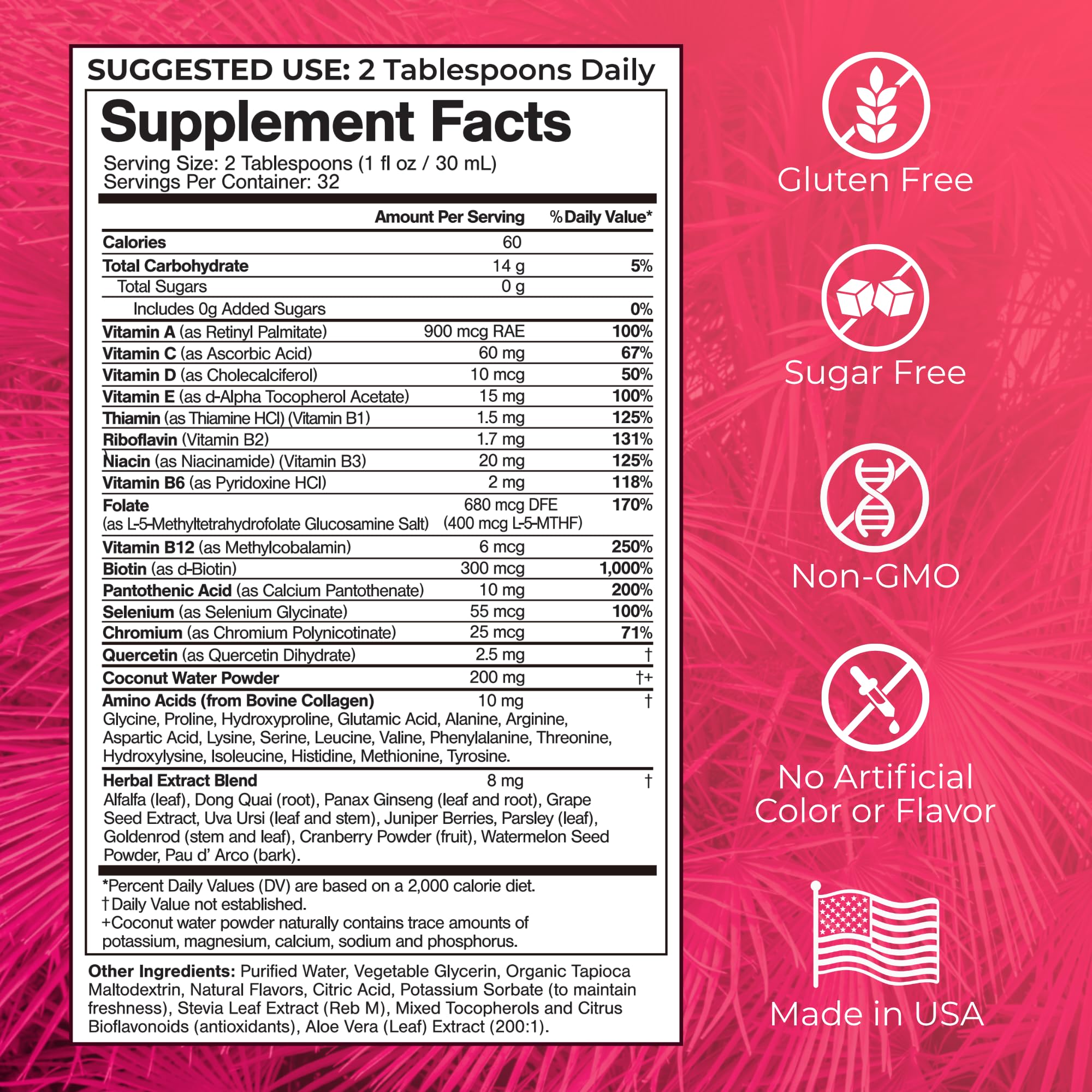 Tropical Oasis Liquid Multivitamin for Women | Sugar Free, Non-GMO, 32 Serv — Amazon image 3