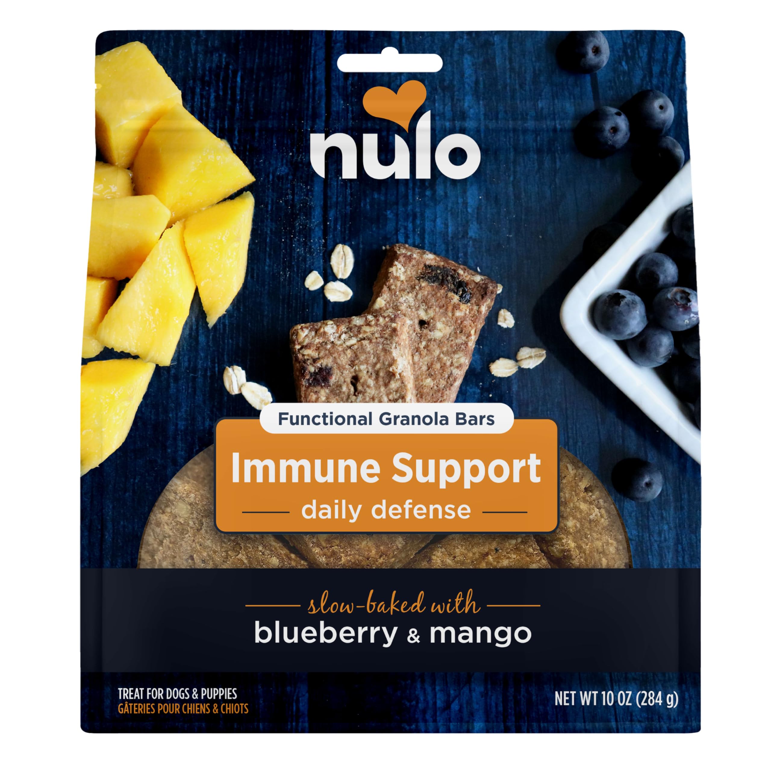 Nulo Functional Granola Bars, Healthy Dog Treats, Oven Baked, Made with Prebiotics and Probiotics, Contains No Added Salt, Sugar, or Molasses, 10