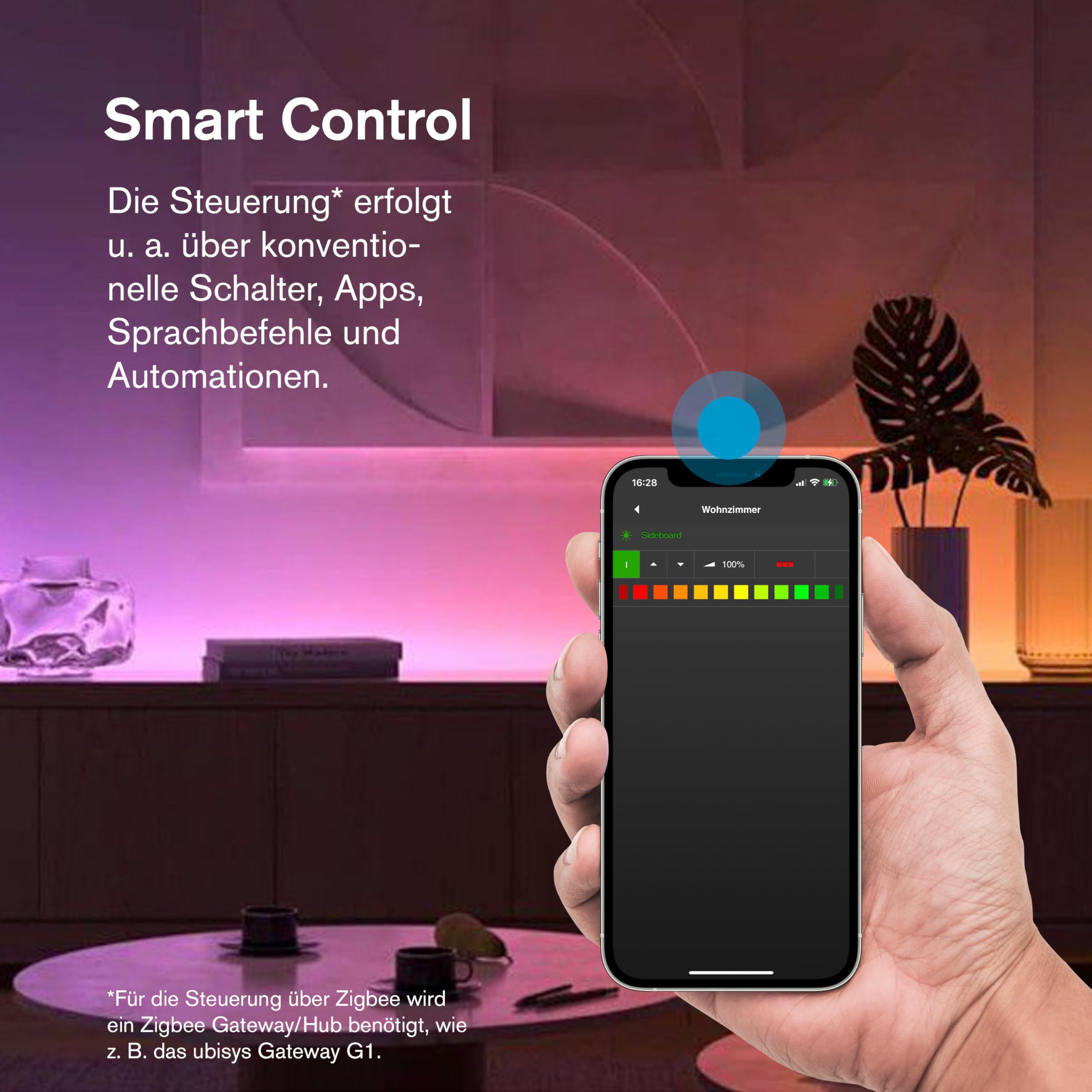 ubisys LED Controller LD6: Zigbee/Bluetooth, 12/24 V, RGBW, Tunable White or Monochrome, up to 6 Lights, 160x30,9x10 mm - Image 3