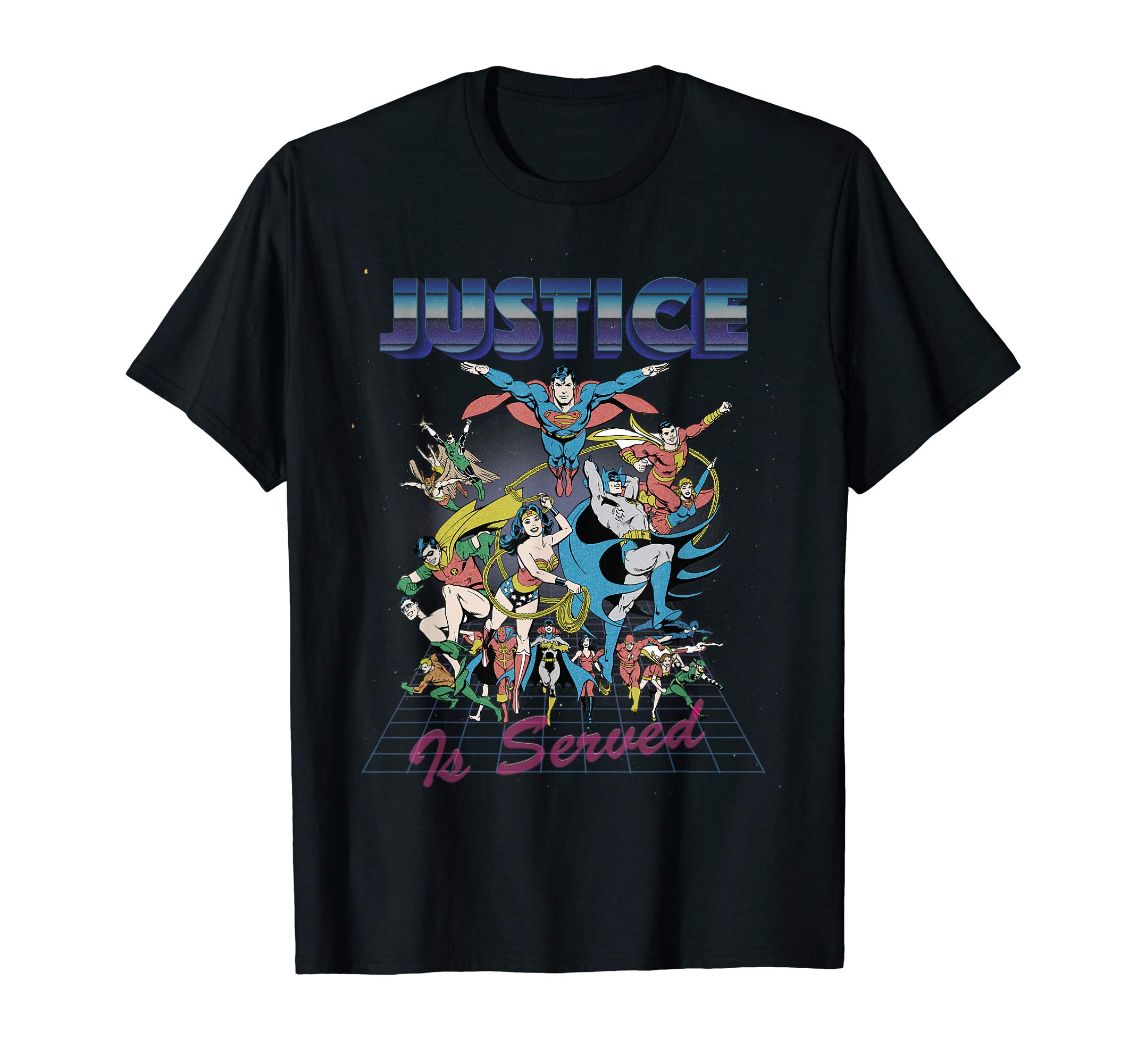 DC Justice League Retro 80s Served T-Shirt