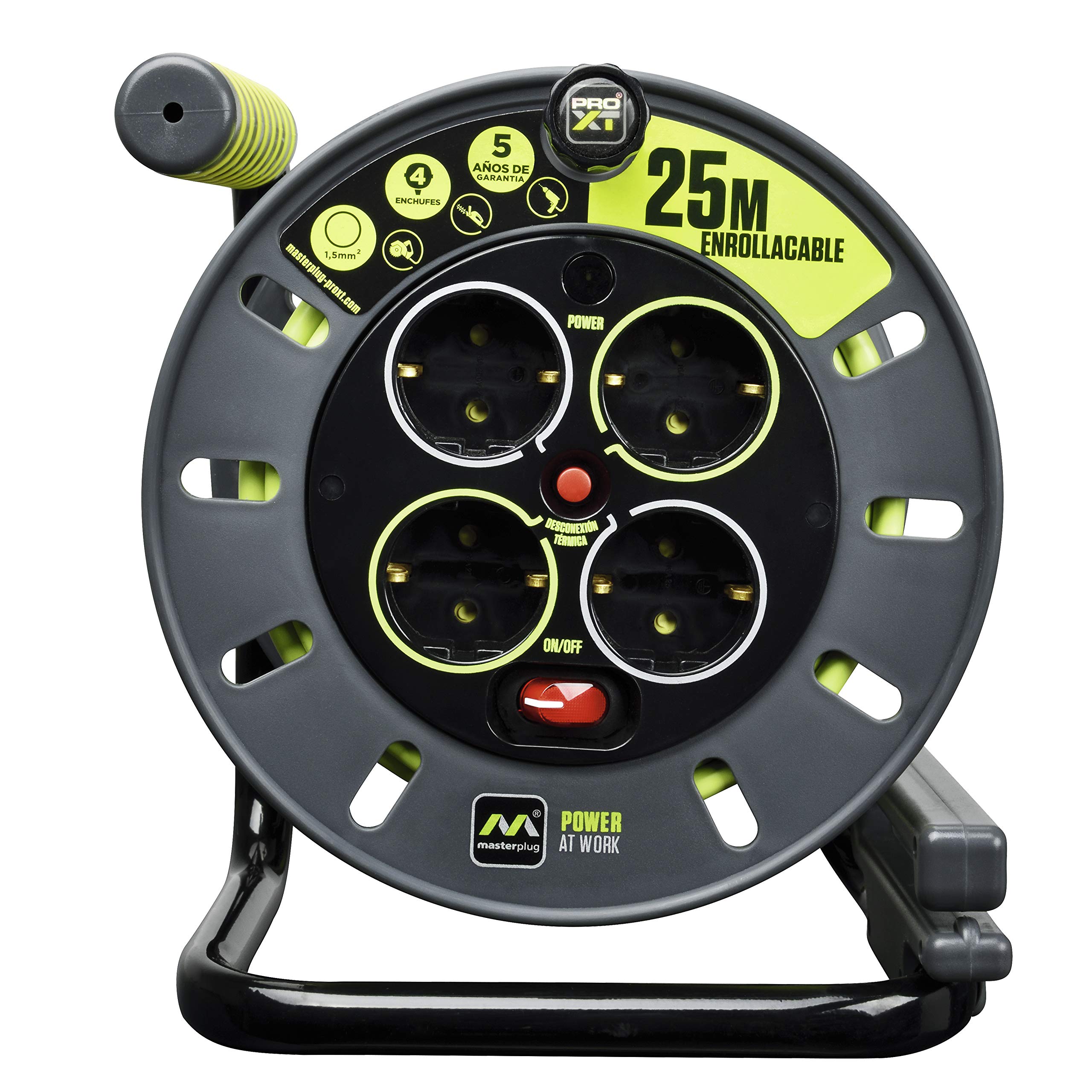 Lucco OME25164SL-PX Enrouleur de câble 3000 W 250 V Gris/Vert Pistache