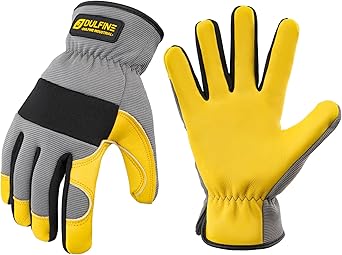 50% off: Leather Work Gloves for Men & Women, Reinforced Durable Gardening Gloves, Cowhide Work Gloves, Puncture …