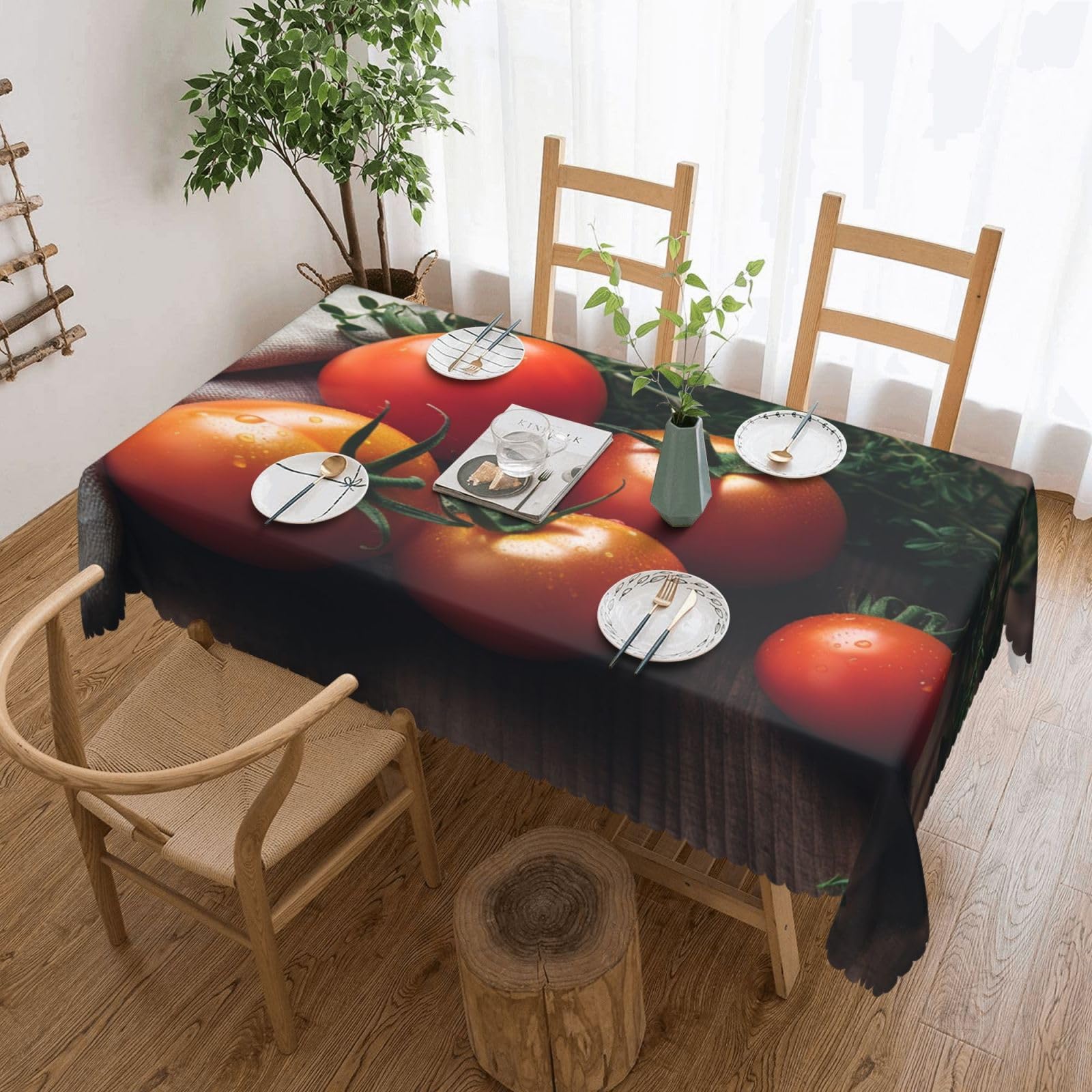 Nappe rectangulaire imperméable de cuisine résistante à l'huile pour table