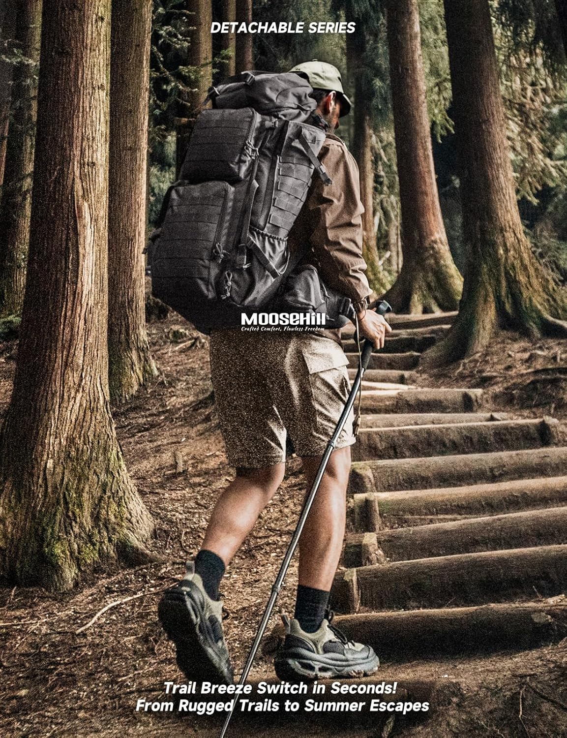 Moosehill Men's-Hiking-Pants Convertible Quick-Dry Water-Resistant Lightweight Zip-Off Outdoor with 5 Deep Pockets - Image 3