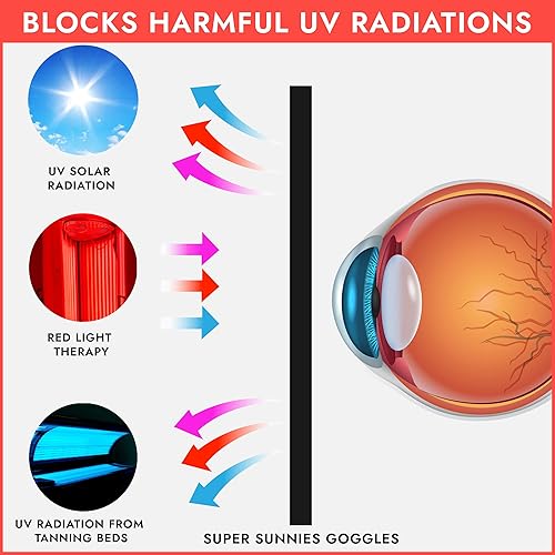 Miniatura 4 de Super Sunnies Gafas de bronceado con protección UV para los ojos que cumplen con la FDA, 2 pares en colores aleatorios