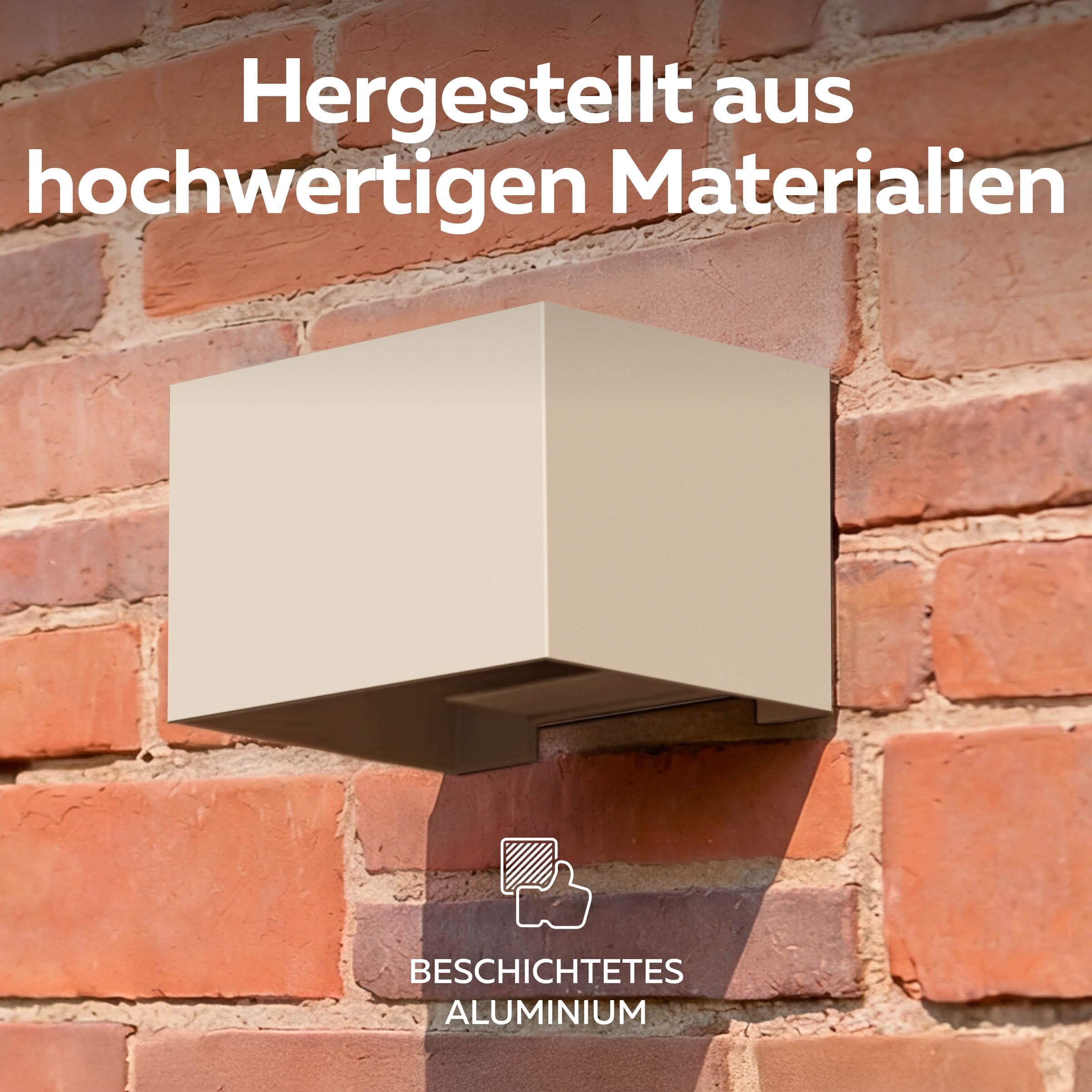 CALEX Venice Wandleuchte, Innen & Außen, Warmweißes Up & Down Licht, Einstellbarer Lichtstrahl, Wasserdicht, Sandfarbe, 2-Pack