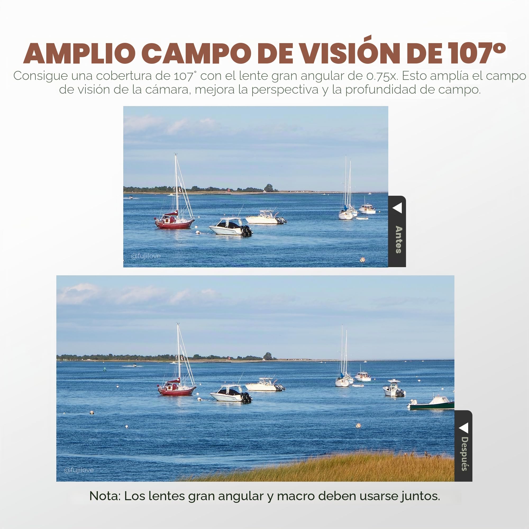 FREEWELL Lente 2-en-1 Gran Angular y Macro para Fuji X100VI/X100V Negro | Diseño Versátil, Aumento Mejorado