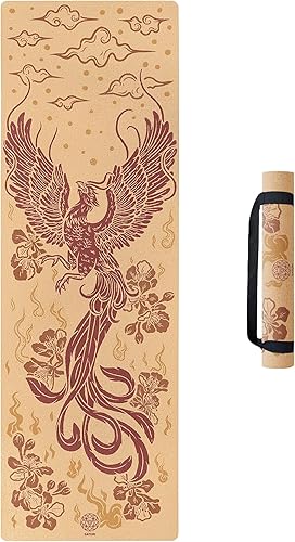 Miniatura 12 de Esterilla de yoga de corcho con base de goma natural, tamaño extra, grosor y soporte, excelente cojín y agarre, antideslizante, no tóxico,