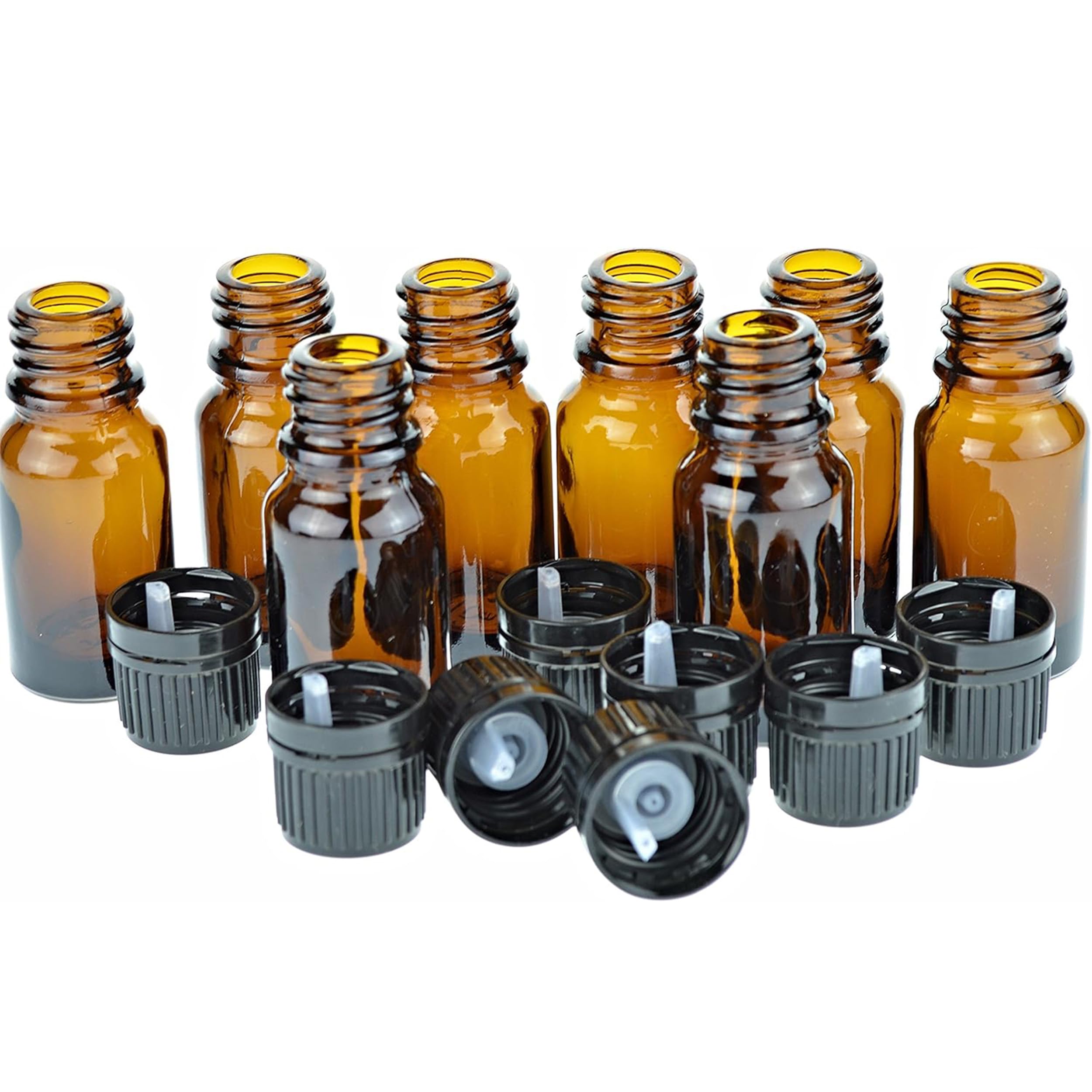 mEssentials 10ml Amber Glass Bottles with Euro Dropper Caps - Great for Essential Oils, Perfumes and DIY Aromatherapy - Easy to Fill, Clean and Reuse - Protective and Durable (8)-image-25