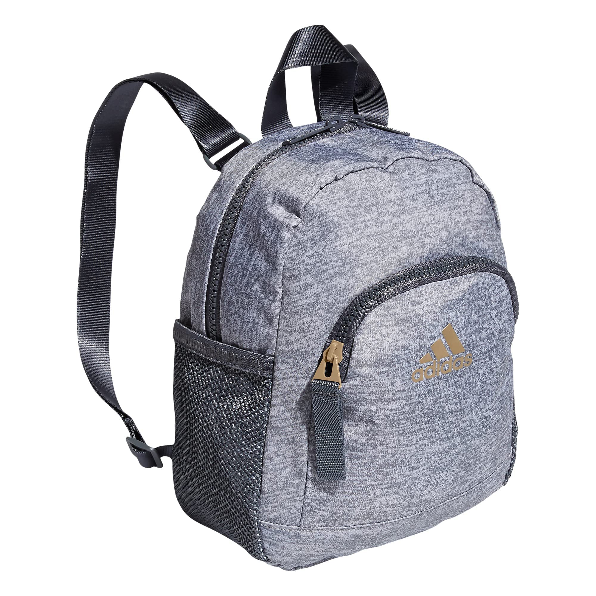 adidas Unisex's Linear Mini Backpack Small Travel Bag Discontinued, Jersey Grey/Onix Grey/White, 10.5 inch x8.5 inch x4.25 inch