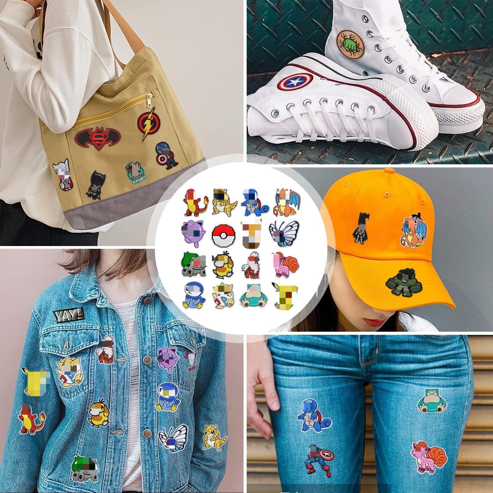 TYXHXTF 16 Stück Bügelflicken Set - Patches Zum Aufbügeln Für Jeans & T-Shirts