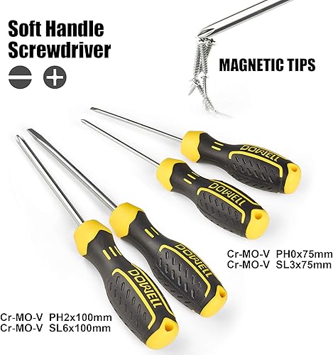 Miniatura 3 de DOWELL Juego de herramientas 62 piezas juego de herramientas para propietarios de vivienda alicates destornilladores kit de herramientas de