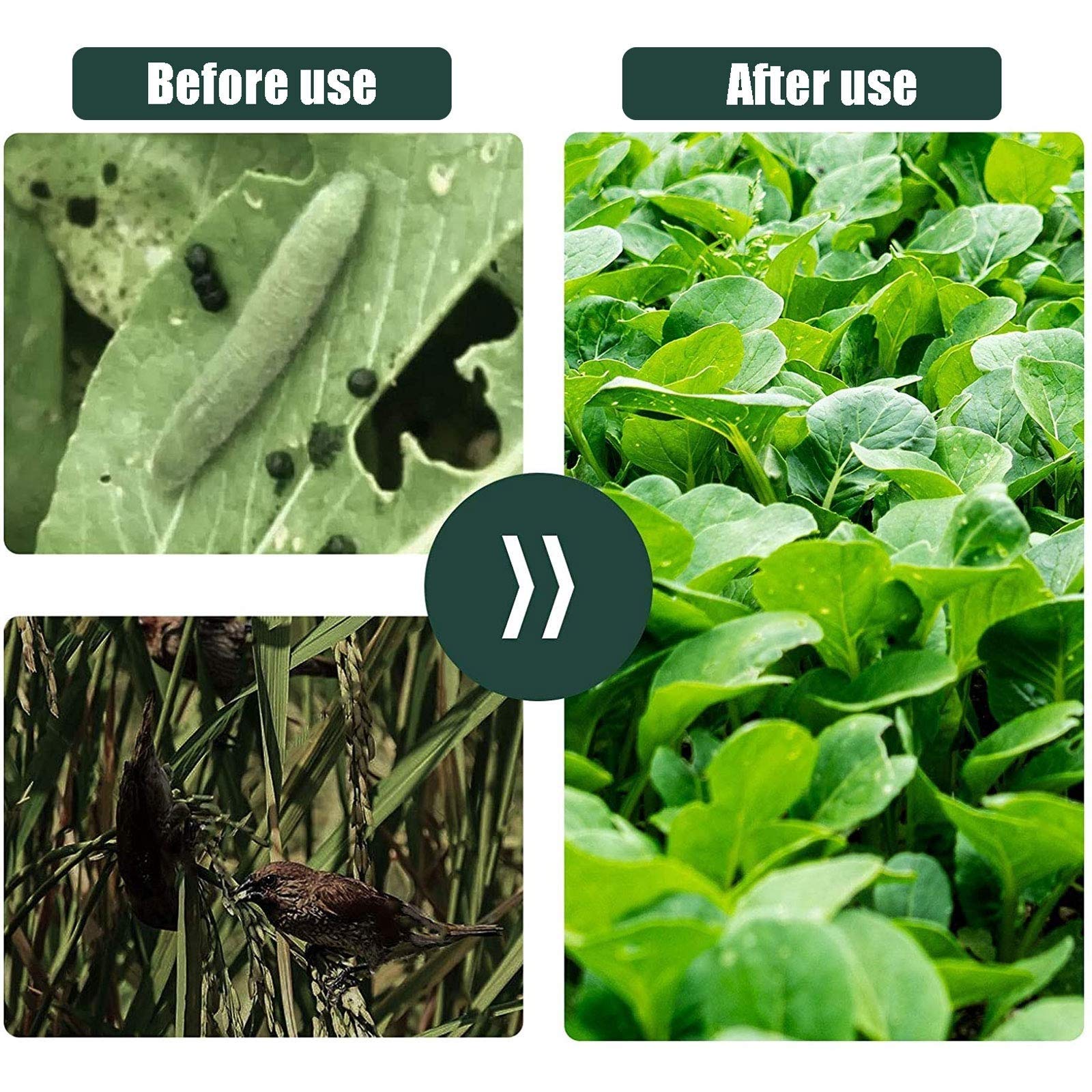 Red de malla fina para control de plagas, protección de pájaros y ct para jardín y huerto, cubierta de plantas transparente UV, 1,5 m x 30 m, ligera, resistente a la intemperie