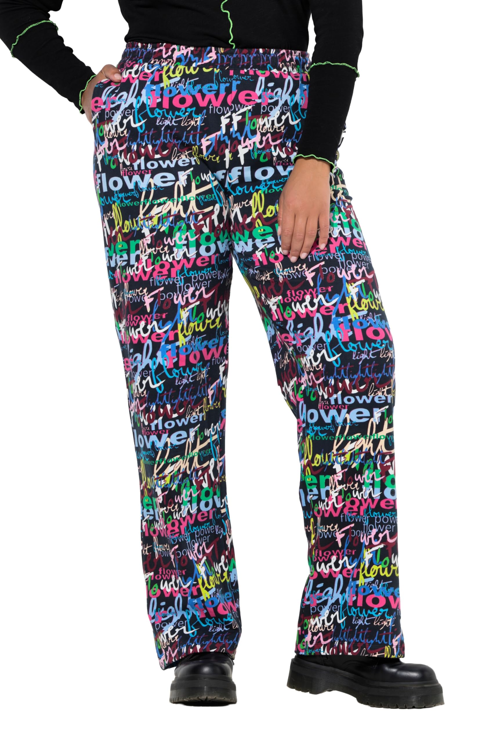 Angel of Style Damen große Größen Übergrößen Plus Size Sweathose, gerade, Writing-Muster 845257