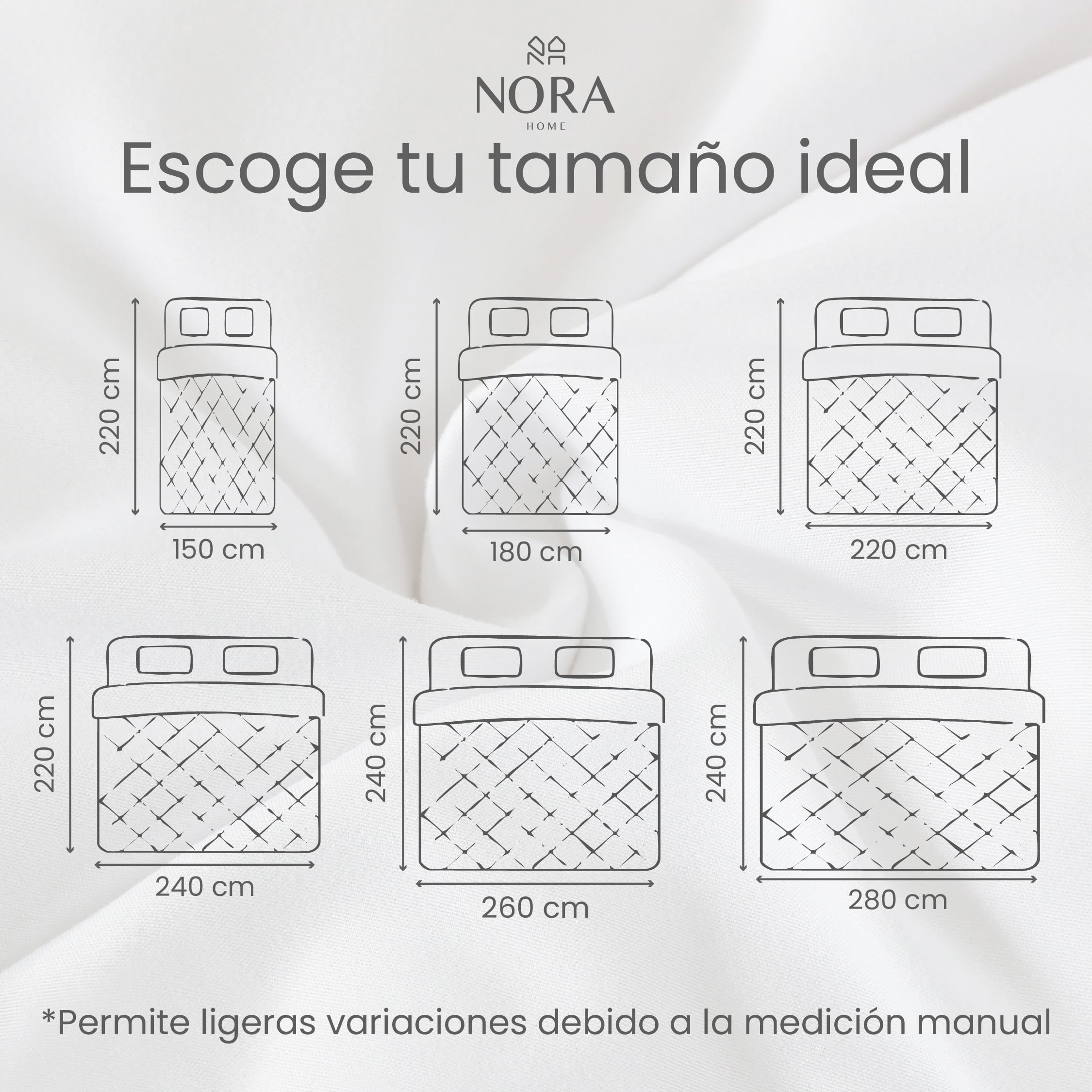 NORA HOME Relleno Nórdico 150x220, Cama 90, 4 Estaciones, 2 en 1, 375 g/m² | 125+250 g/m² unidos con 10 clips, microfibra tacto melocotón, lavable, OEKO-TEX