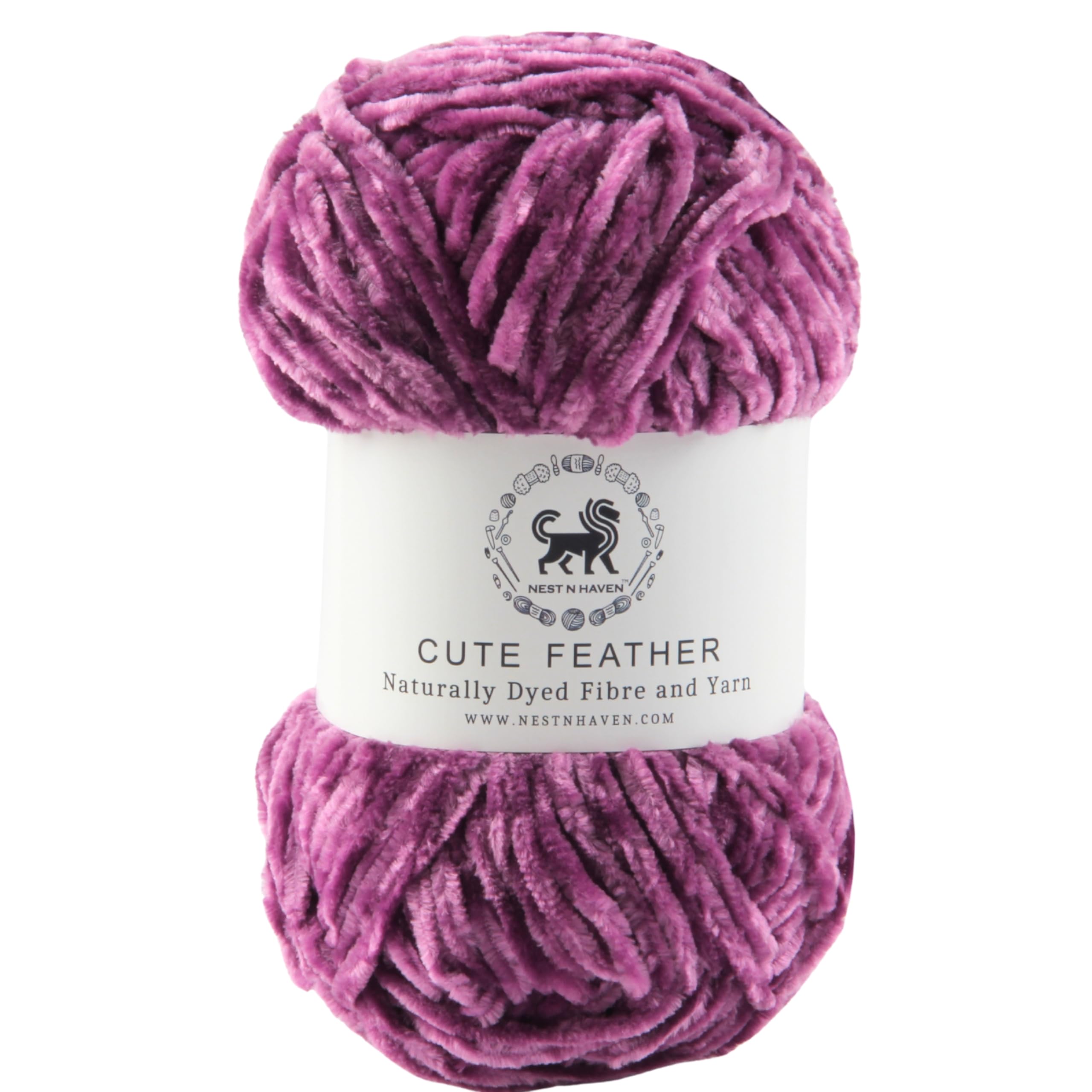 NESTNHAVEN Cute Feather Yarn, Supersoft Hand Knitting Crochet Yarn, (1 Ball/100 Gram Each), Ideal for Crafting, Toys, Babywear, and Blankets, Shade No.CH001 (Lavander Purple)