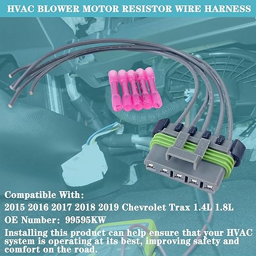Miniatura 2 de YzusGomumu Conjunto de cables del resistor del motor del ventilador HVAC para automóvil Compatible con 2015 2016 2017 2018 2019 Chevrolet Trax