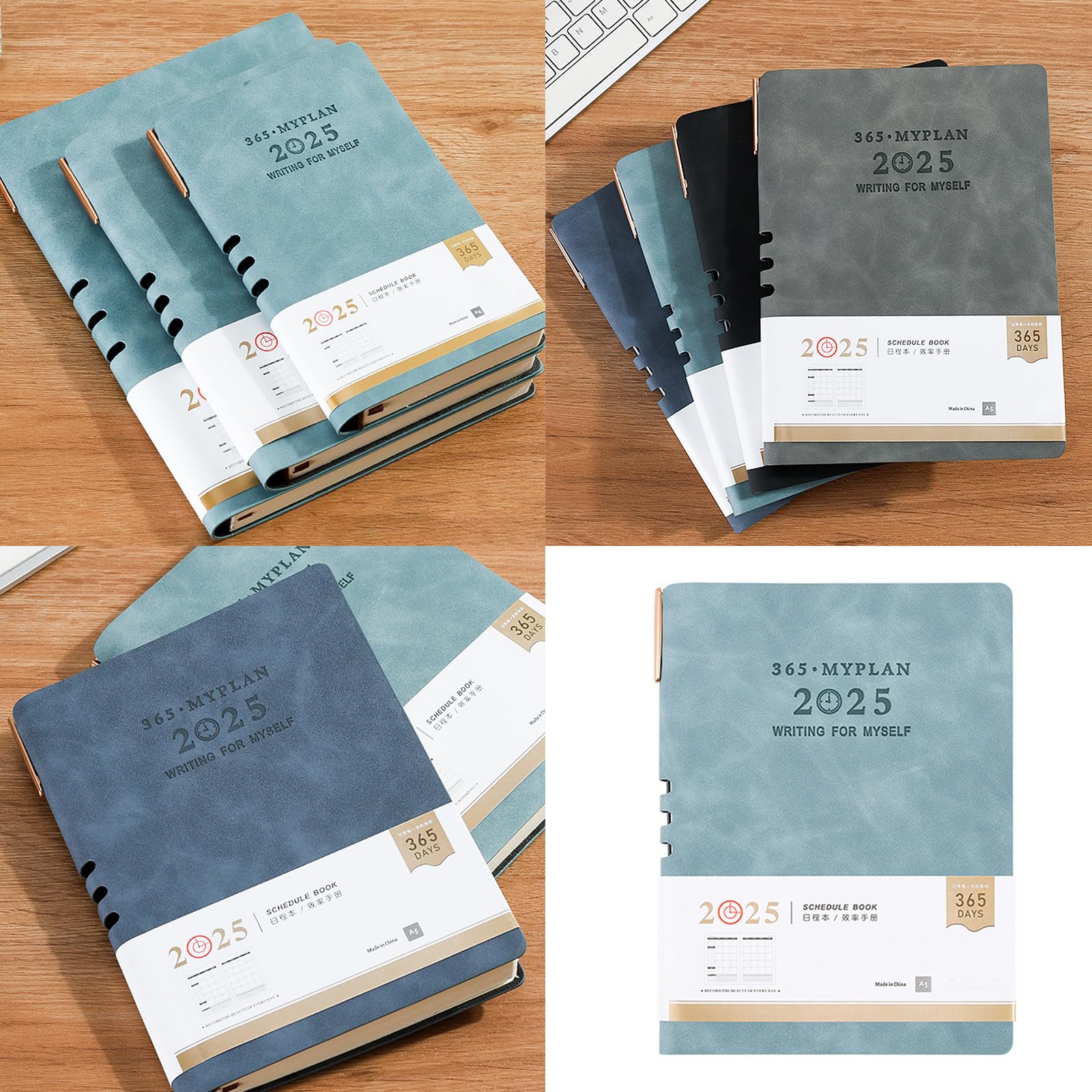 Agenda giornaliera settimanale mensile 2025 dal 01.2025 al 12.2025 con pagina datata in pelle calendario accademico planner 12 mesi