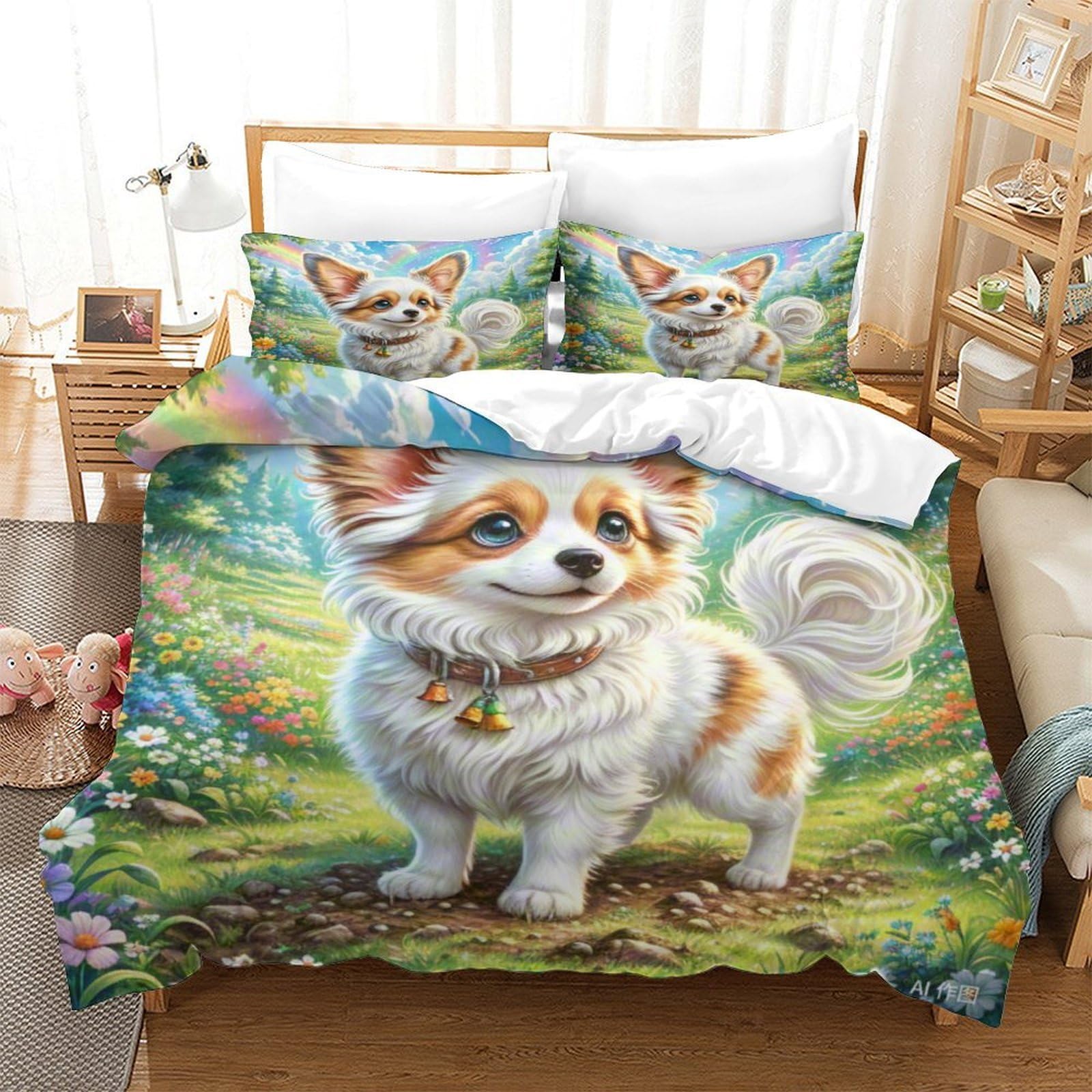 Parure de lit papillon 3D super king 260x220cm en microfibre douce avec housse de couette et taie