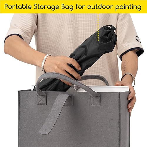 Miniatura 9 de MEEDEN Plein - Caballete de aire para pintar: caballete de acuarela de viaje ajustable para adultos, trípode portátil plegable para artistas